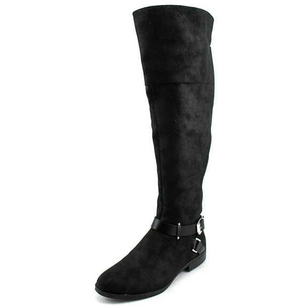 Size 10.0 Bar III Womens Dolly Leather Almond Toe Knee High Riding Boots Navy 